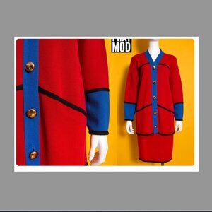 Vintage Color Block Cardigan